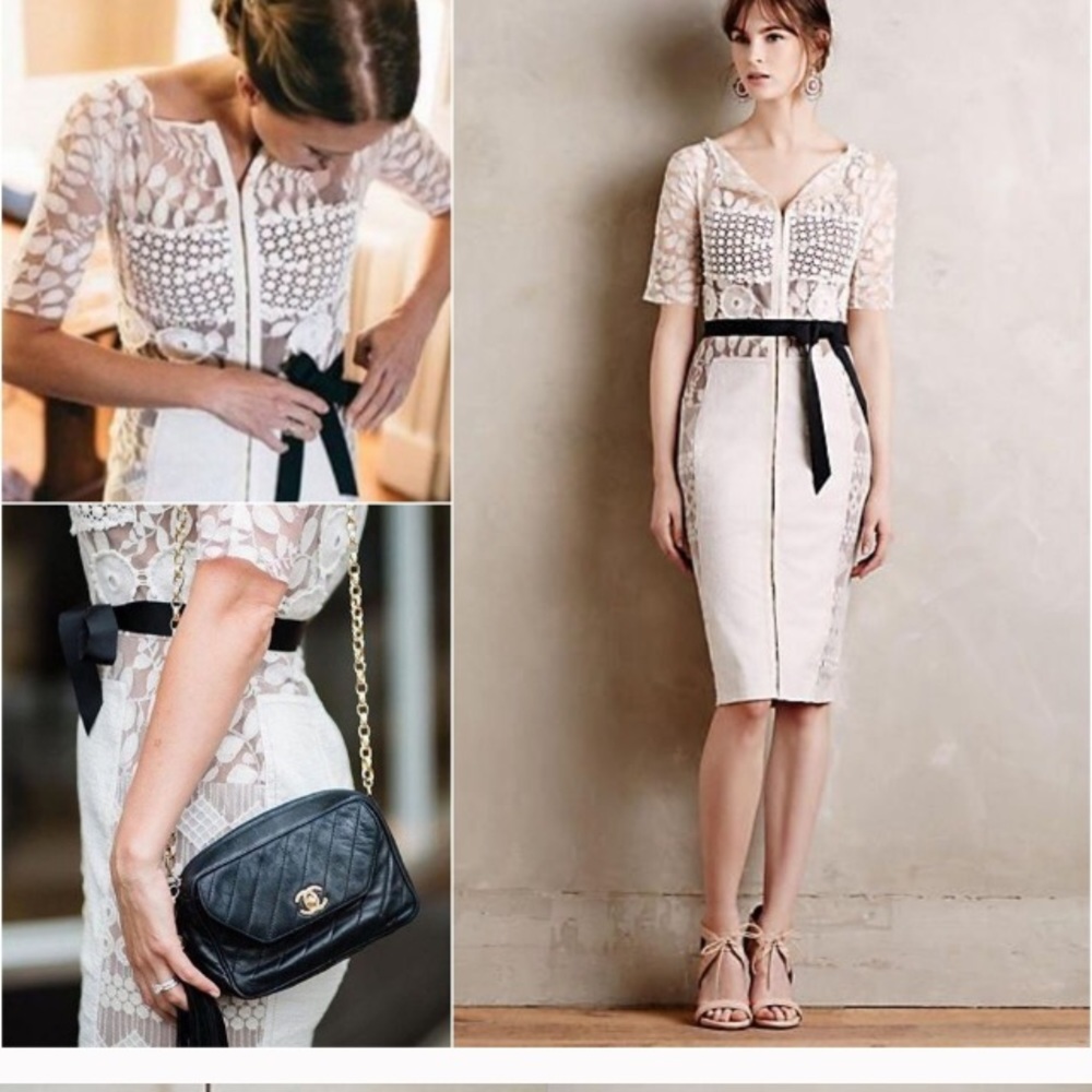 Byron Lars carissima sheath cream dress size 4